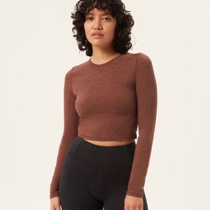 Girlfriend Collective Reset Cropped Long Sleeve PLUM COLOR NWT